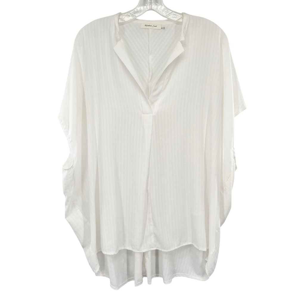 Mustard Seed White Popover Oversized Tunic Coverup Top